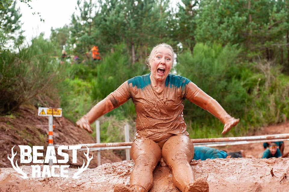 Participant completed the mud obstacle course